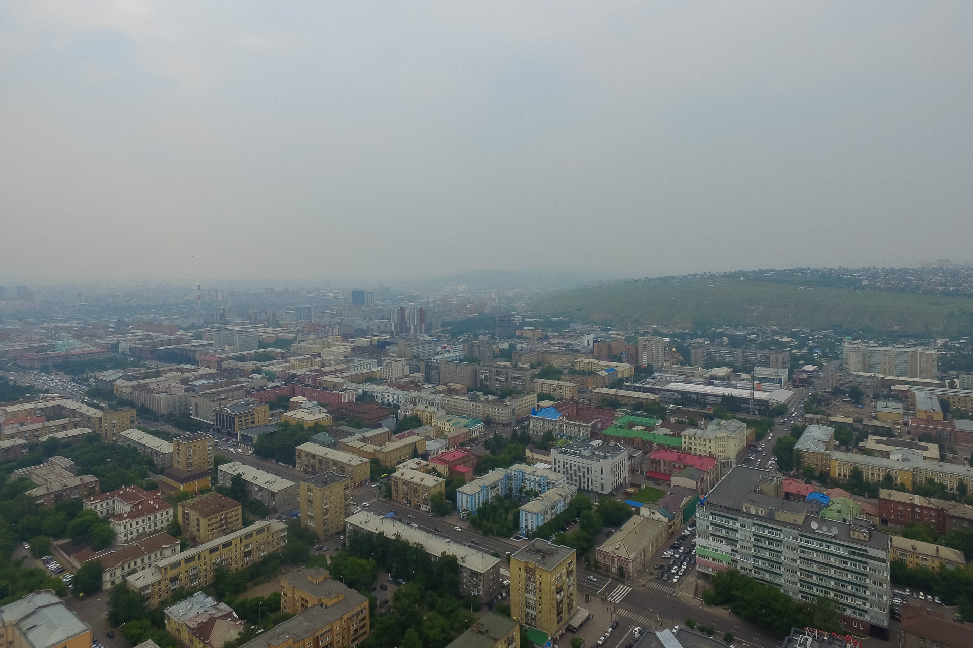 Фото смог в Красноярска с высоты