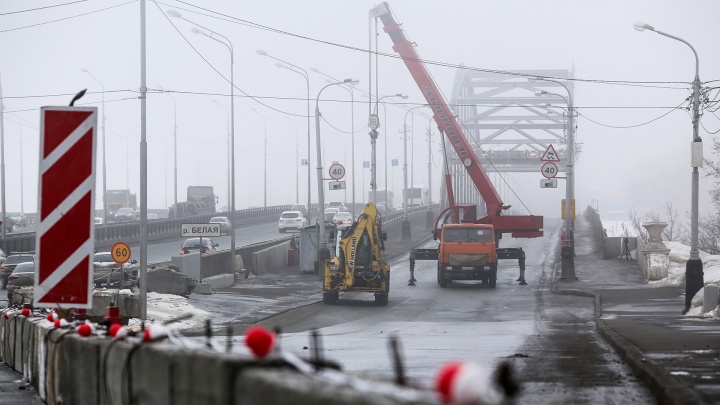 В Уфе старый Бельский мост закрыли на ремонт