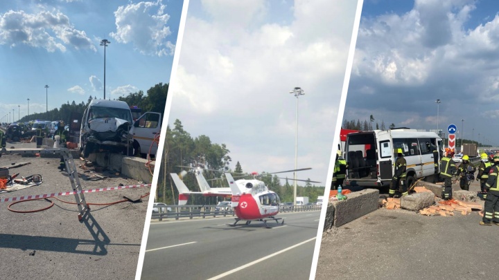 Микроавтобус влетел в грузовик на Киевском шоссе: 7 человек пострадали. Видео