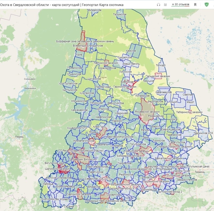 ОДОУ. Карты ОДОУ - общедоступных охотничьих …