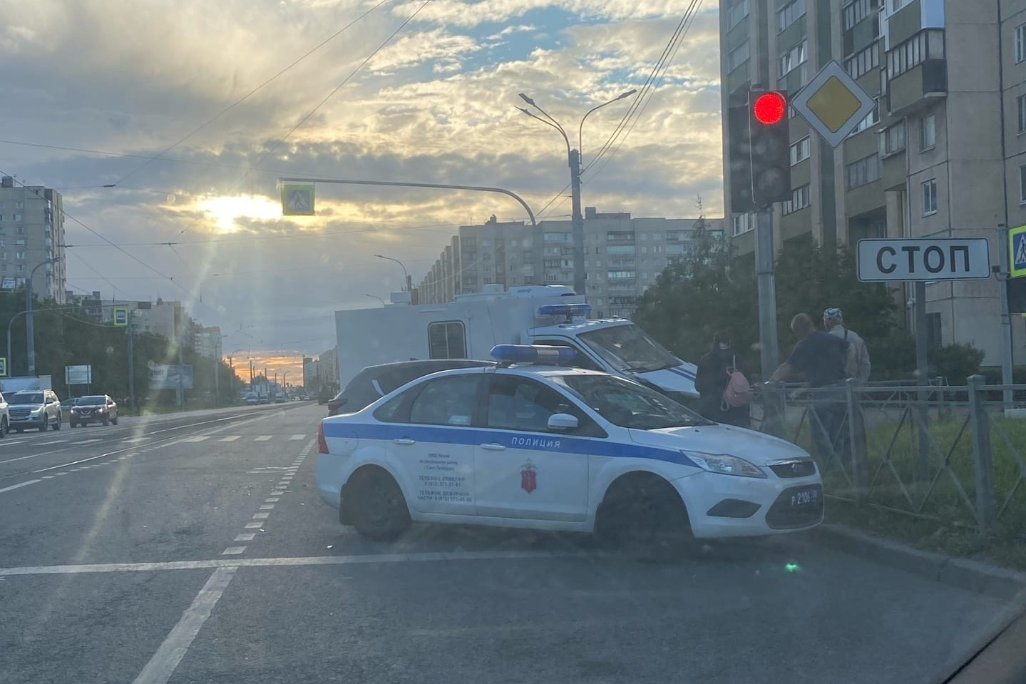 В Рыбацком автомобиль полиции попал в ДТП, есть пострадавший