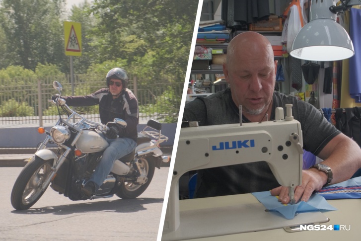 Андрей совмещает несочетаемое: работает с изящными тканями и катается на брутальном мотоцикле