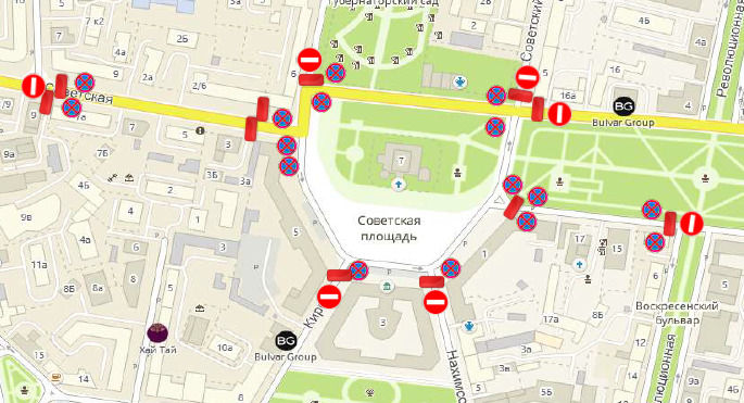 Ярославль советская площадь на карте. Перекрытые улицы на карте. Ограничение движения транспорта. Советская площадь Ярославль на карте. 9 Сентября ограничат движение возле центральной площади.