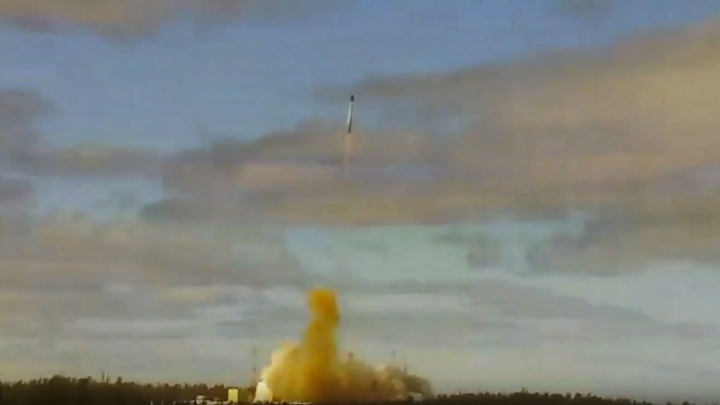 Министерство обороны показало видео запуска баллистической ракеты с Плесецка