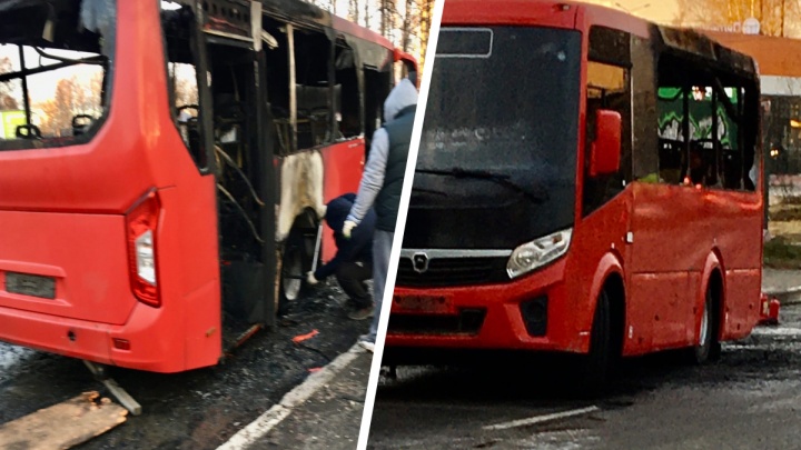 «Автобус полыхал прямо на дороге»: в Ярославле сгорела маршрутка