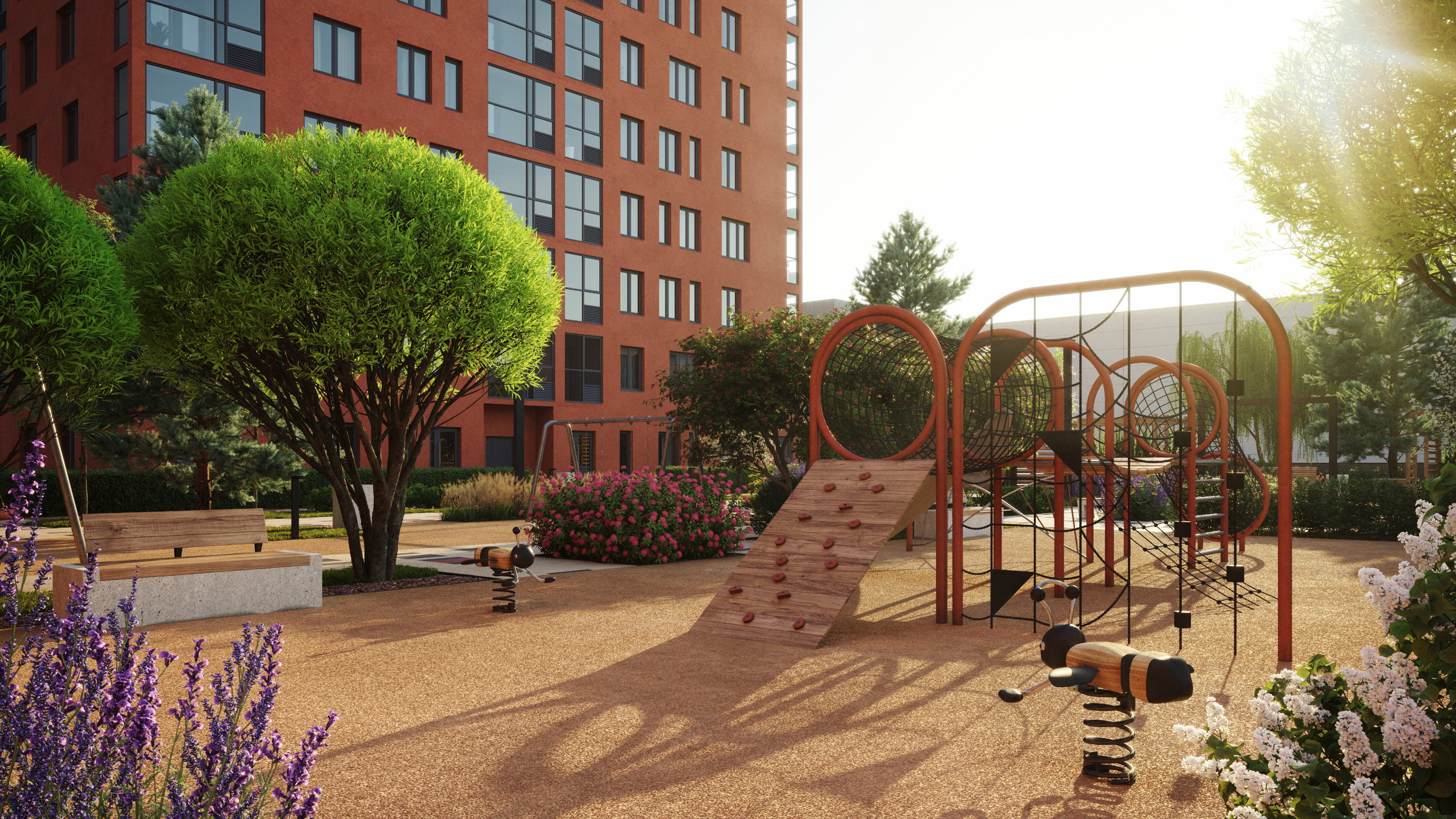 Площадки созданы для каждой возрастной группы, чтобы дети могли развиваться в процессе игры