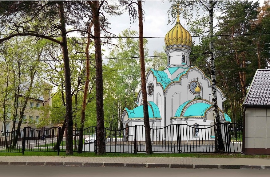 Так храм планируется вписать в местность (коллаж) Так храм планируется вписать в местность (коллаж)