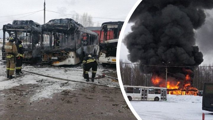 Автобусы полностью выгорели: в ярославском МЧС назвали предварительную причину пожара в ПАТП-1