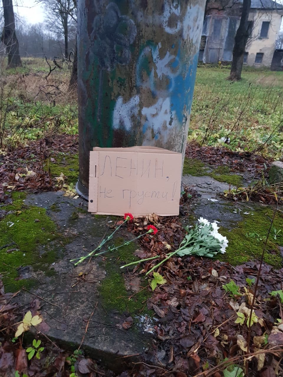 «Ленин, не грусти». После гимна об одиночестве от лица памятника в Ленобласти тосковать вместе с ним приехала полиция
