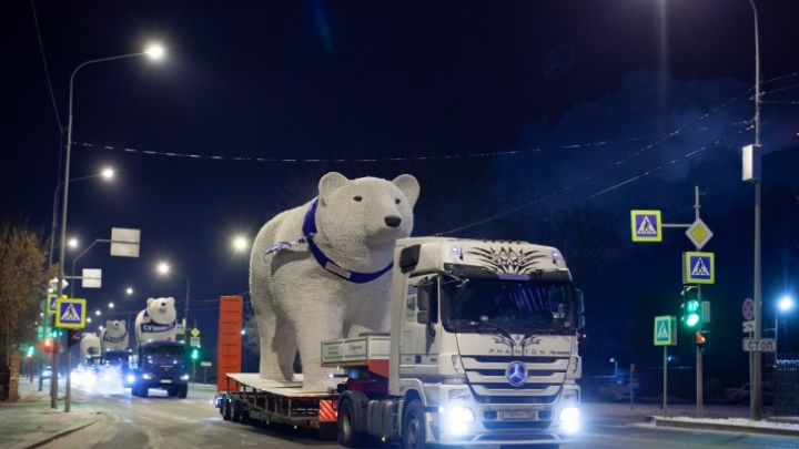 Знаменитых тюменских медведей повезут через весь город. Публикуем дату и маршрут движения