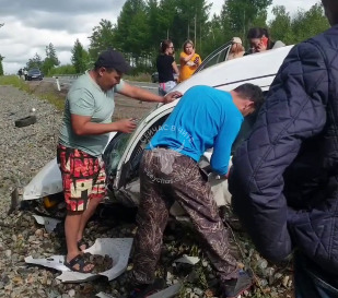 Авария из 4 машин произошла на трассе около озера Тасей 16 июля