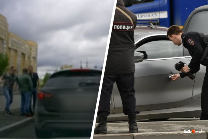 Сначала водители стоят и спокойно разговаривают, но вскоре начинается потасовка Сначала водители стоят и спокойно разговаривают, но вскоре начинается потасовка
