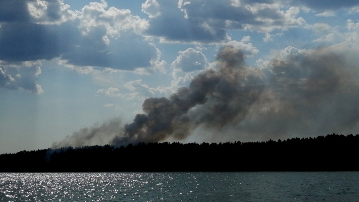 Густой дым до неба: на свалке в кузбасском поселке произошел крупный пожар. В МЧС рассказали подробности