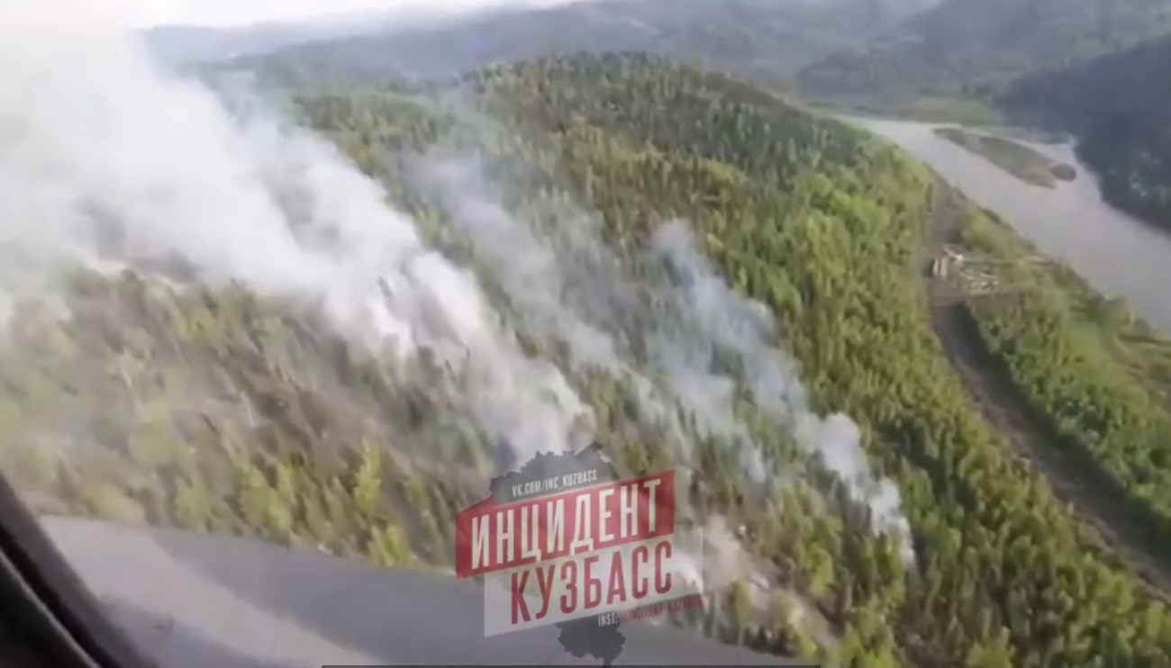 «Пожарные работают с воздуха»: возле кузбасского города загорелся лес. Комментарий властей