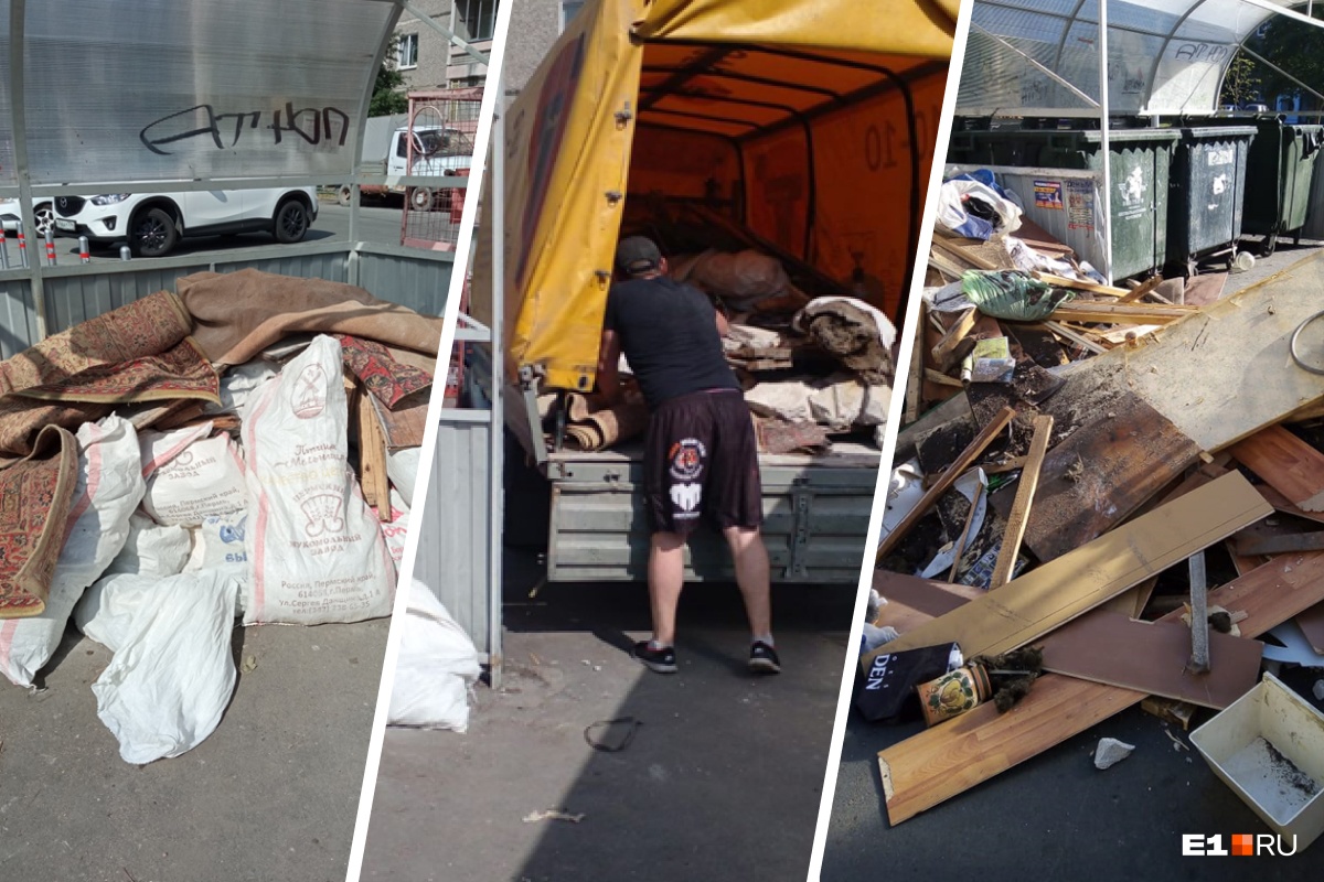 «Мусор был везде»: таксисты завалили двор в Екатеринбурге обломками старой мебели