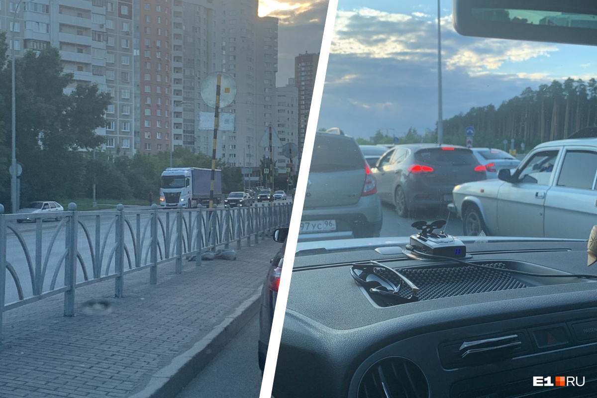 «Разворачиваются и блокируют движение». В Екатеринбурге автомобилисты встали в пробку из-за грузовиков