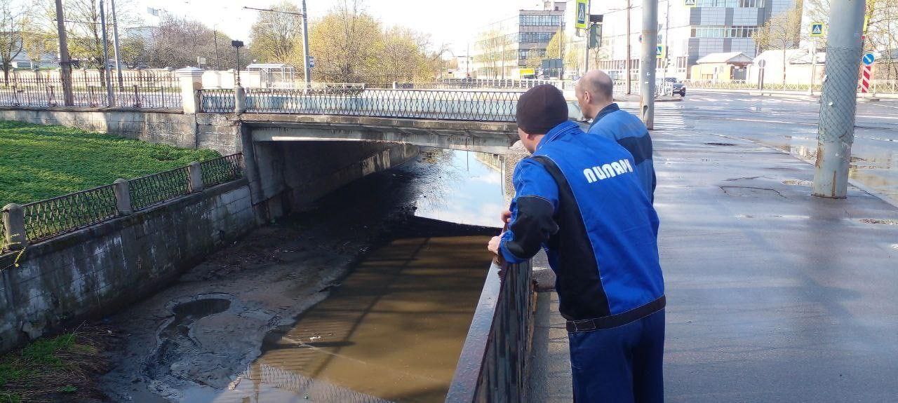 Аварийная служба не нашла нефтепродуктов в реке Волковка. Там видели странный черный фонтан