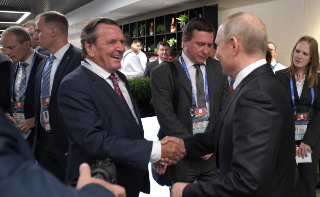 Герхард Шрёдер и Владимир Путин, Москва, 2018