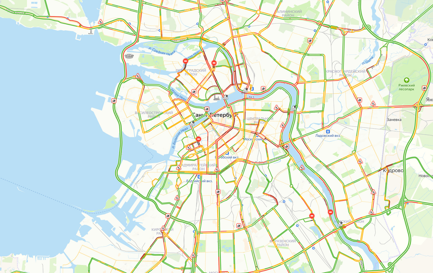Пробки на дорогах спб в реальном времени карта онлайн бесплатно