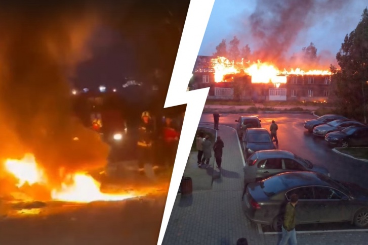 Ночью в Нефтеюганске жители стали очевидцами двух крупных пожаров