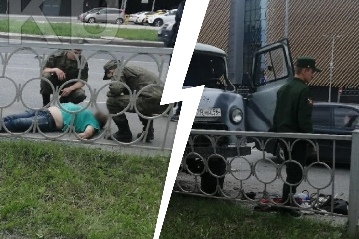 «Вытягивали из-под машины вместе с военными». В Екатеринбурге ВАЗ влетел в ограждение и перевернулся