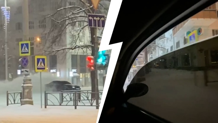 Кружились на проспекте Ленина и поднимали клубы снега: дрифтеры показали свои покатушки в центре Екатеринбурга