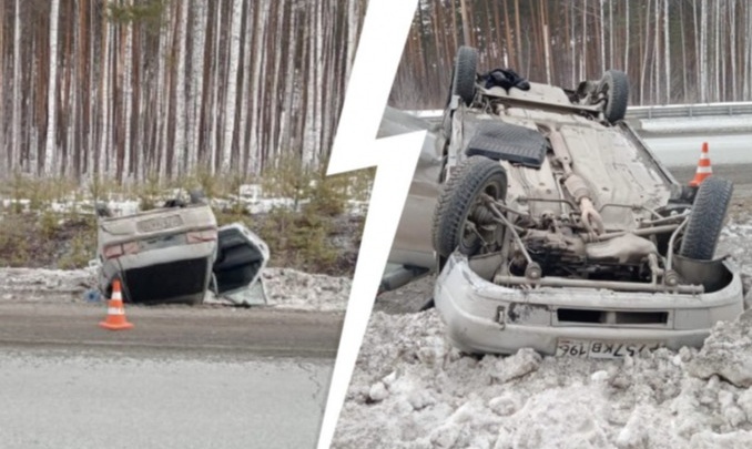 Виновником аварии с перевернутым автомобилем на ЕКАД оказался владелец Mercedes