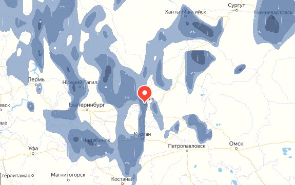 Западная Сибирь и Урал поливают дожди