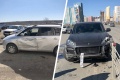 В Челябинске водитель Porsche разбил три машины во дворе и снес тросовое ограждение на оживленной дороге