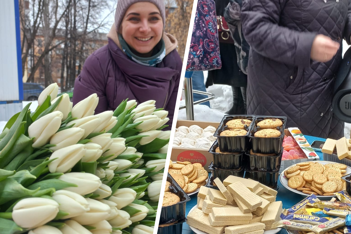 Подарили цветы и теплые носочки: в Екатеринбурге бабушек поздравили с 8 Марта