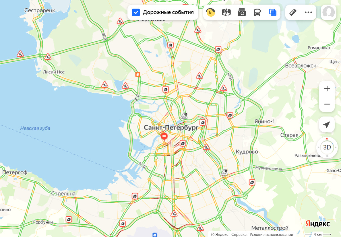 Карта онлайн спб пробки сейчас онлайн карта смотреть