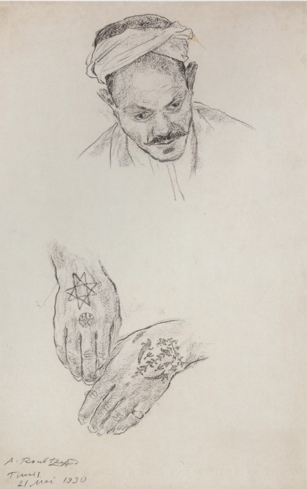 Мужчина с татуировками. 1930. Бумага, уголь. Собрание Меди Дусса