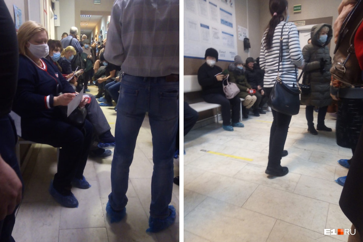 «Дурдом в этом ковиднике». Пациенты поликлиники в Екатеринбурге застряли в огромной очереди
