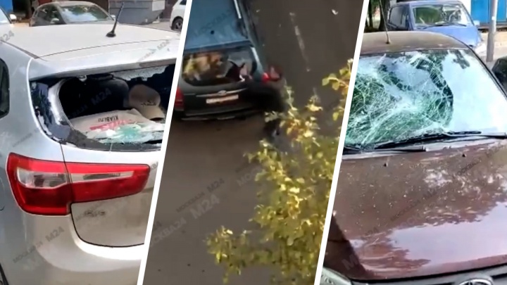 На севере Москвы дебошир разбил стёкла у 15 автомобилей. Видео