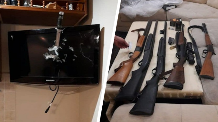 Кинжал в телевизоре и разбитые зеркала: появились кадры из квартиры в Горском, где была стрельба
