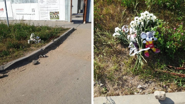 В Березниках устроили мемориал на месте, где бетономешалка насмерть сбила девочку