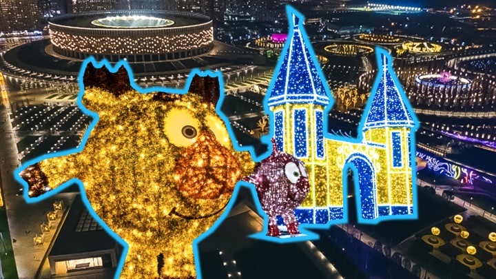 Смешарики против парка Галицкого. Сравниваем новогодние украшения Ростова и Краснодара