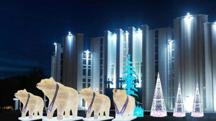 Троицкую площадь у филармонии украсят светящиеся белые медведи