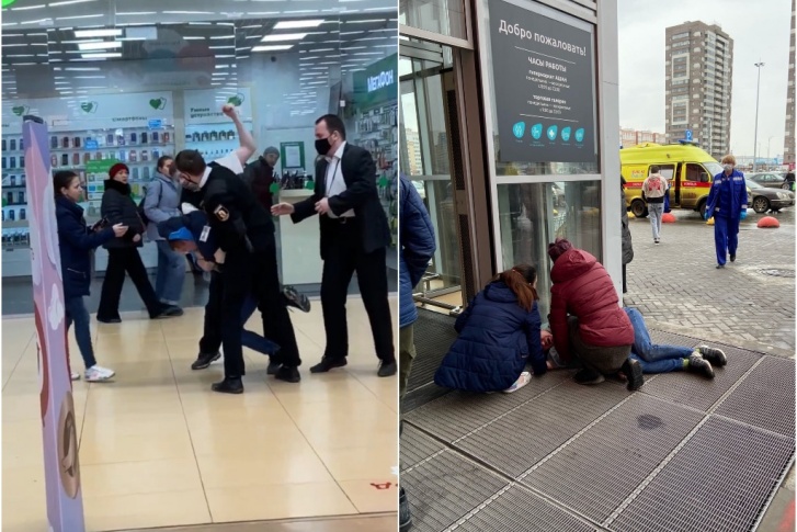 Драка началась у входа в гипермаркет, а закончилась на выходе из ТРЦ Драка началась у входа в гипермаркет, а закончилась на выходе из ТРЦ
