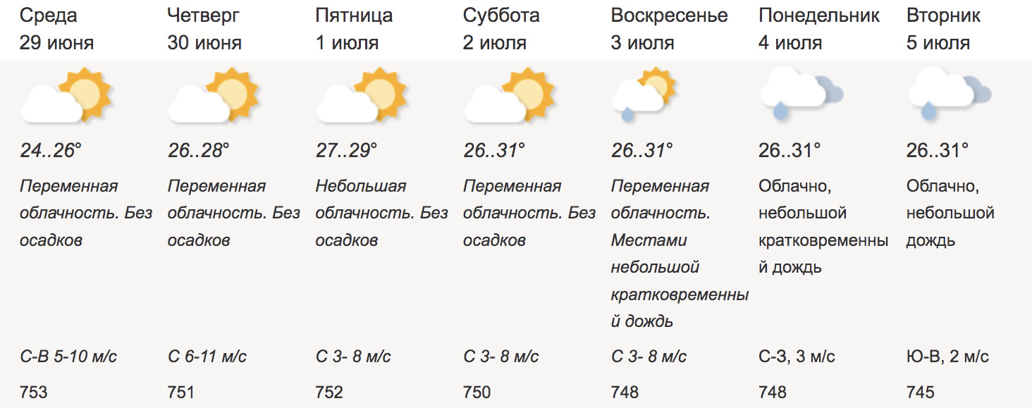 Подробный прогноз на ближайшую неделю Подробный прогноз на ближайшую неделю