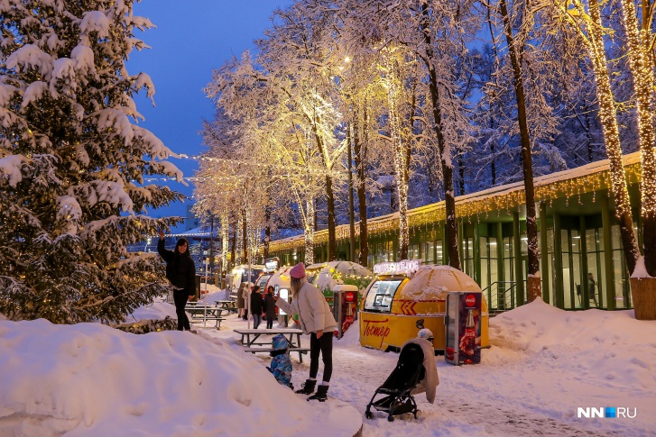 К новогодним праздникам «Швейцарию» украсили звездой-кометой, светящимися деревьями и фотозонами