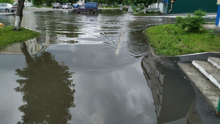 Гигантскую лужу в Рябково, в которой купались дети, откачают
