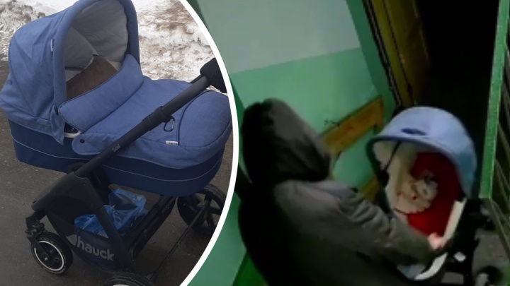В Екатеринбурге наглый вор украл коляску у многодетной матери и засветился на видео