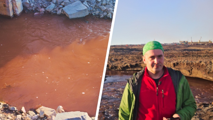 Река под Норильском окрасилась в ярко-красный цвет. Эколог обвиняет «Норникель»