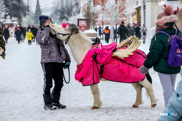 В первый день 2022-го года нижегородцы предпочли не сидеть дома, а гулять по снежному городу.