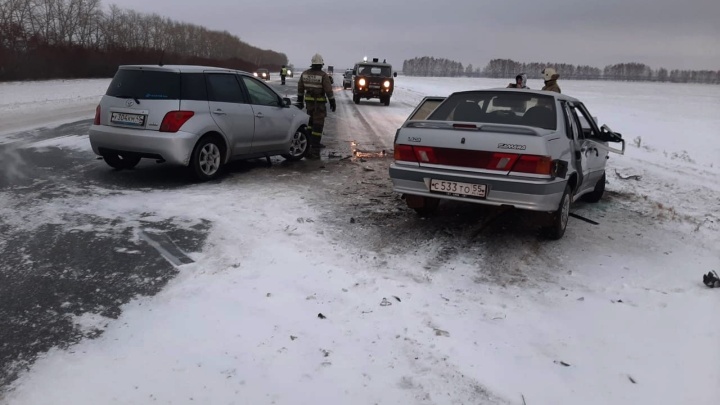 В Марьяновском районе «Тойота» столкнулась на встречке с ВАЗом — пострадали маленькие девочки