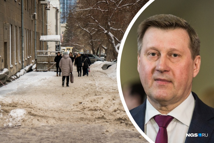 Мэра Новосибирска попрекнули, что на улицах его города больше неубранного снега, чем в Красноярске