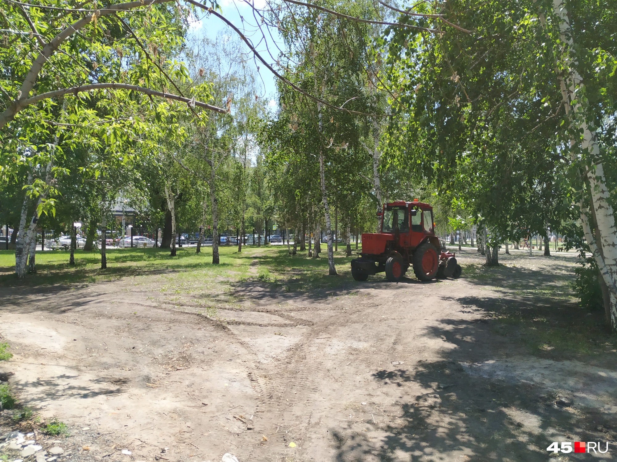 Возле входа со стороны улицы Володарского еще нет новых газонов