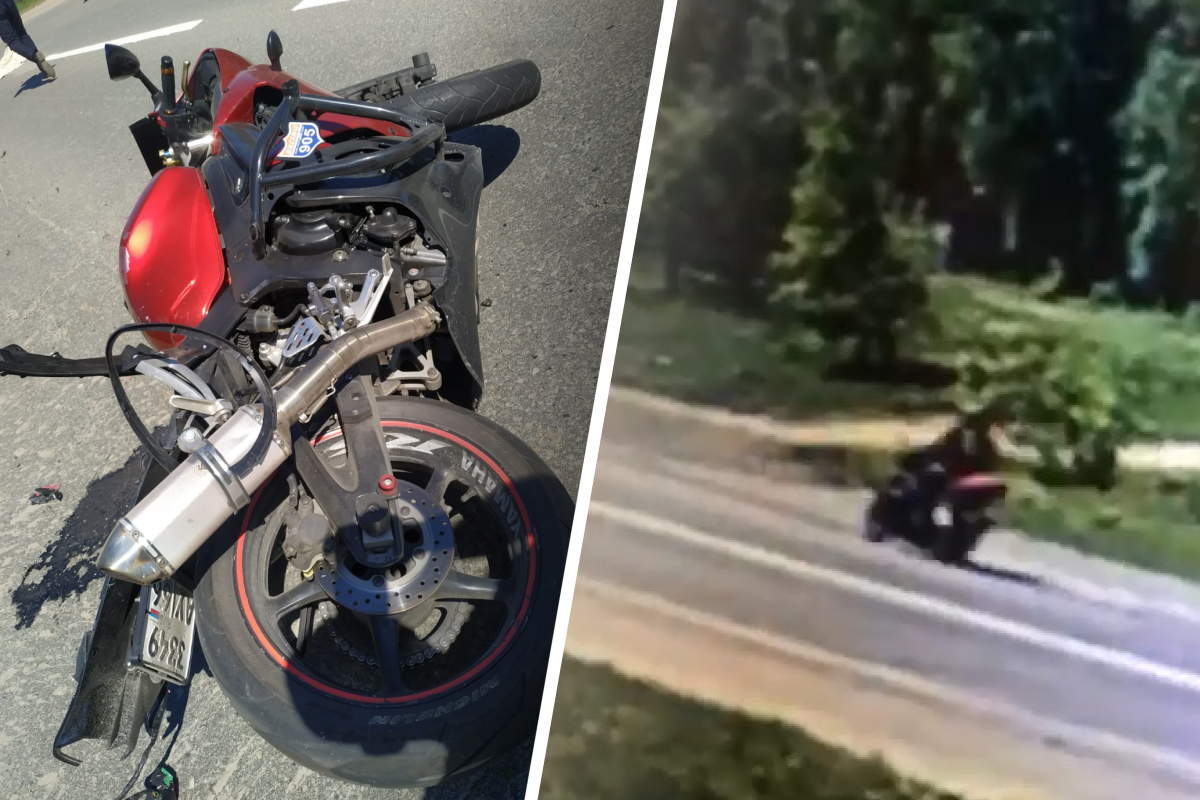 У него не было шансов избежать столкновения: появилось видео гибели пожарного на мотоцикле под Екатеринбургом