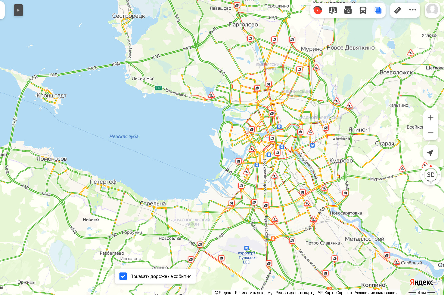 Карта гор транспорта спб